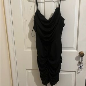 Elegant Black Draped Dress